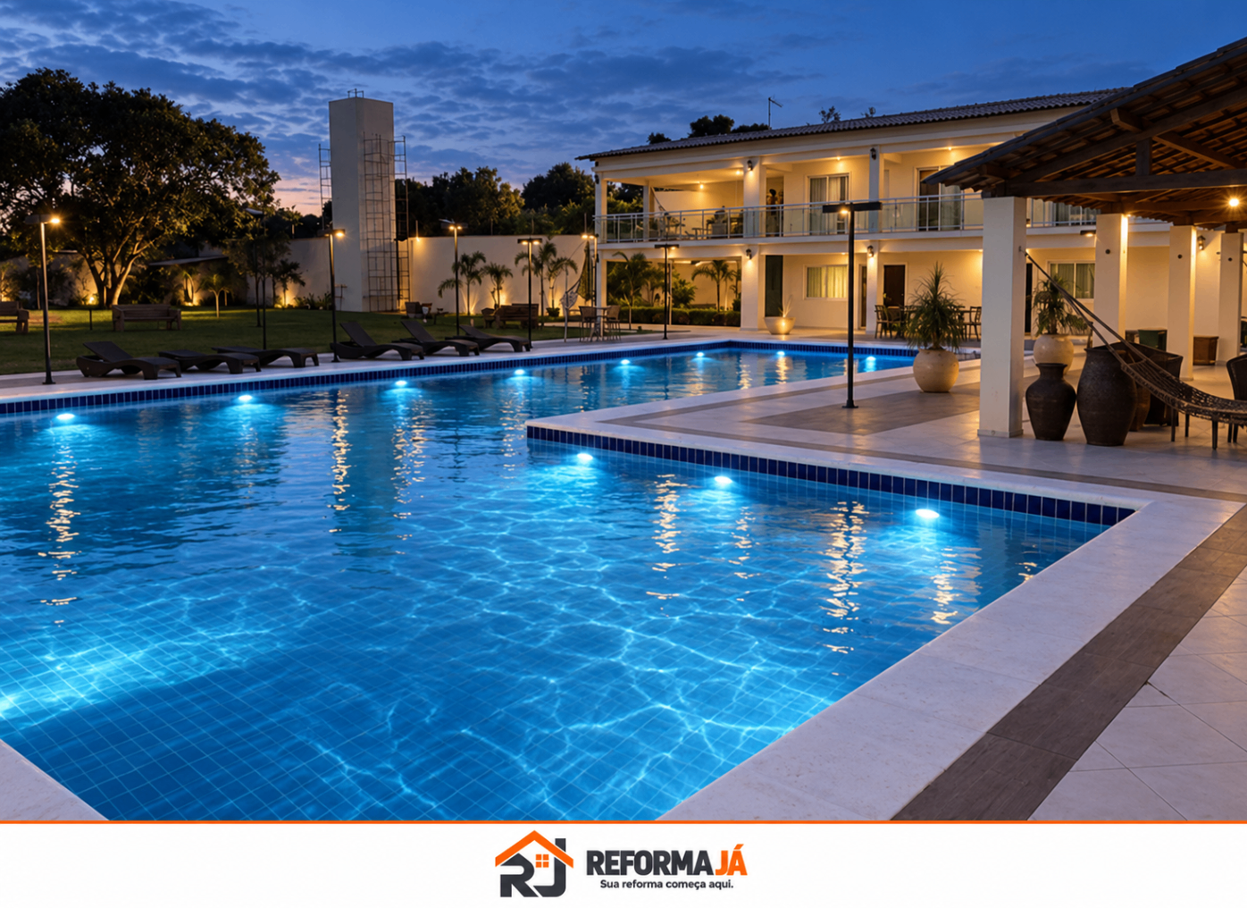 Área de lazer e piscina